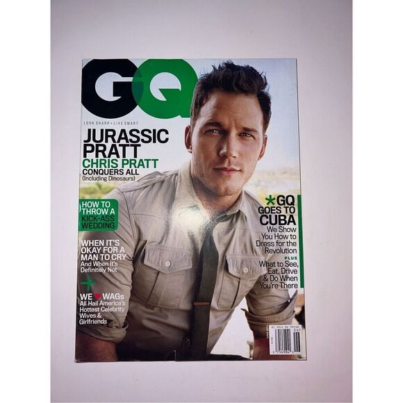 Chris Pratt Jurassic World GQ Magazine June 2015-FAST SHIPPING - Picture 1 of 7